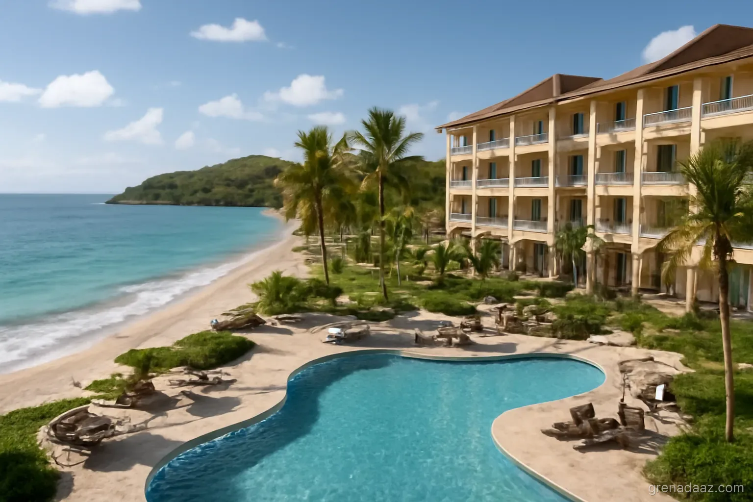 The coastline and reefs of Grenada